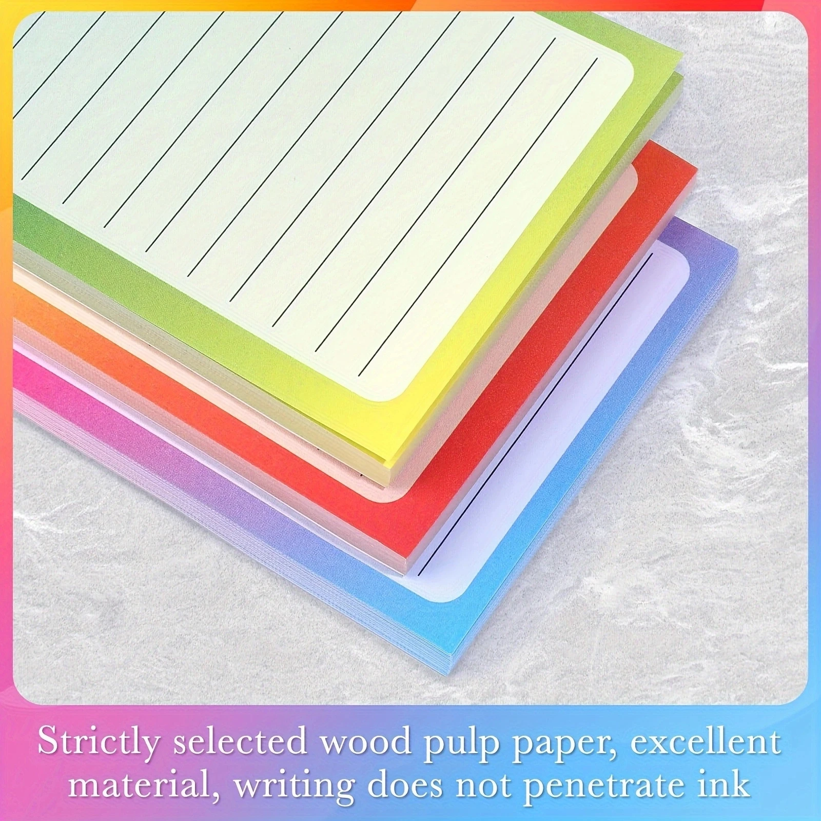 3 Pc Magnetic Notepad For Refrigerator 100 Sheets Each Gradient Grocery List To-Do Memo 8 x 3 Inches magnetic notepad