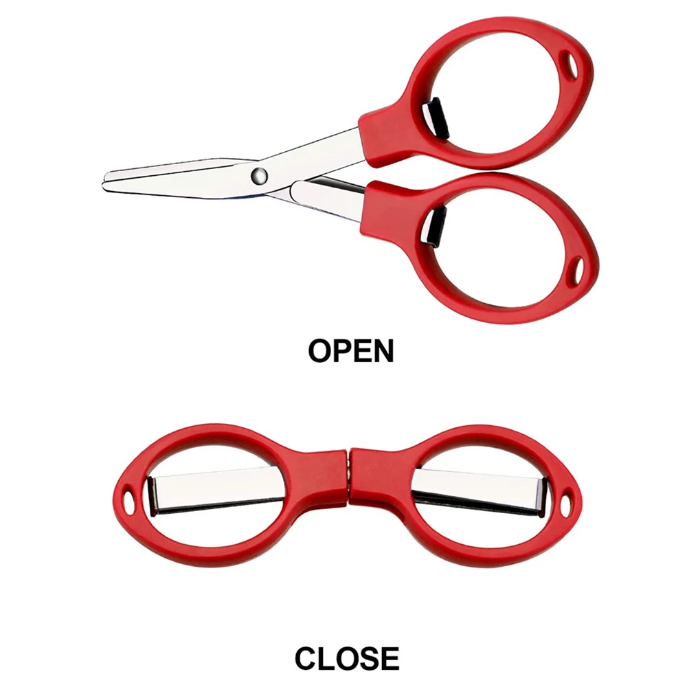 Description Picture 4 of item2/1Pcs Stainless Steel Scissors Folding Mini Scissor Portable Glasses Shape Shear Fabric Paper Cutter for Travel Sewing Crafts