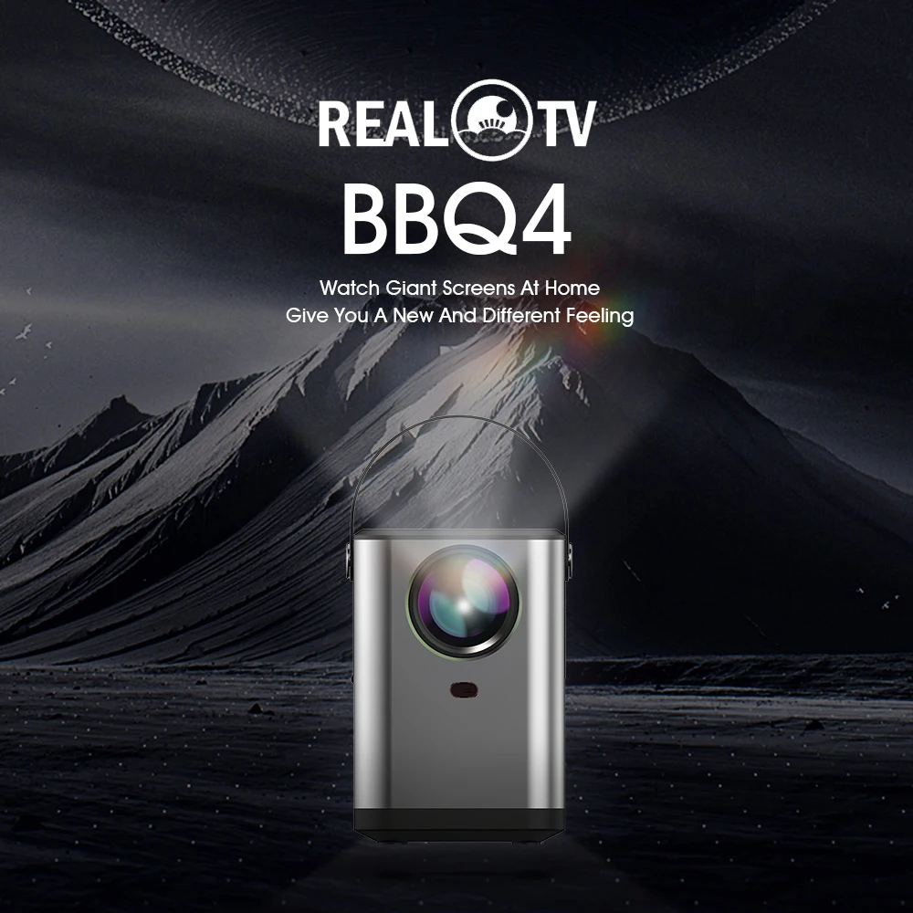 REAL TV BBQ4 Full HD 1080p Projector Android Bluetooth Home Theater Cinema USB Proyector Beamer With Free Gifts