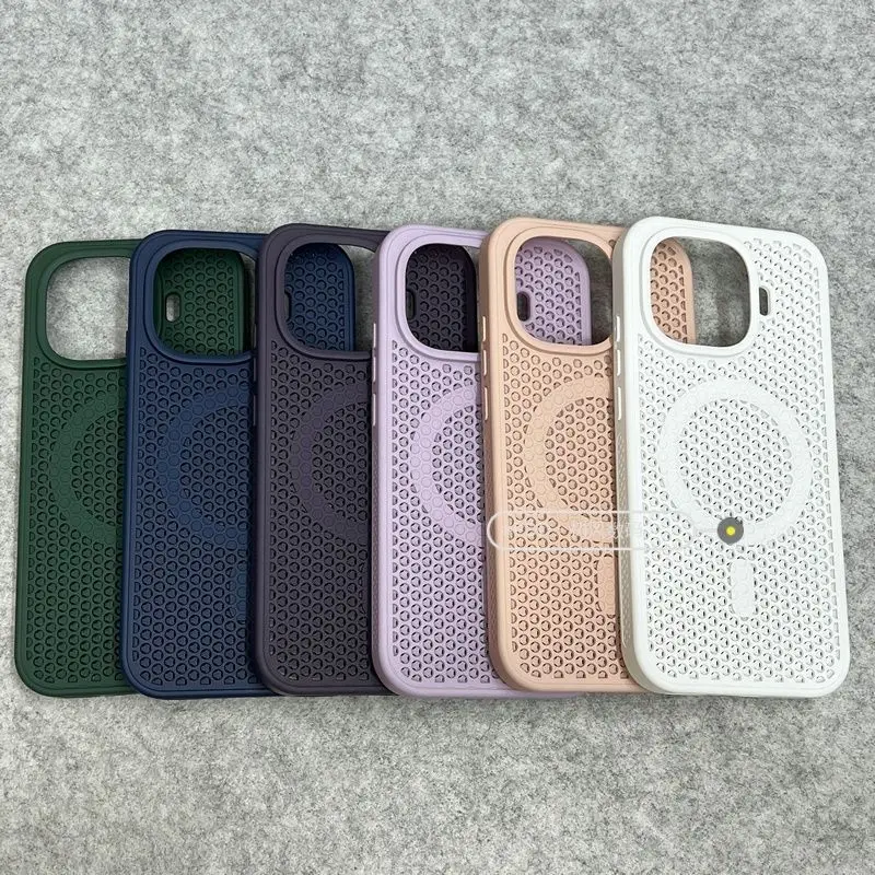 Fashion Honeycomb Heat Dissipation Magnetic TPU Shockproof Cover with MagSafe Compatibility