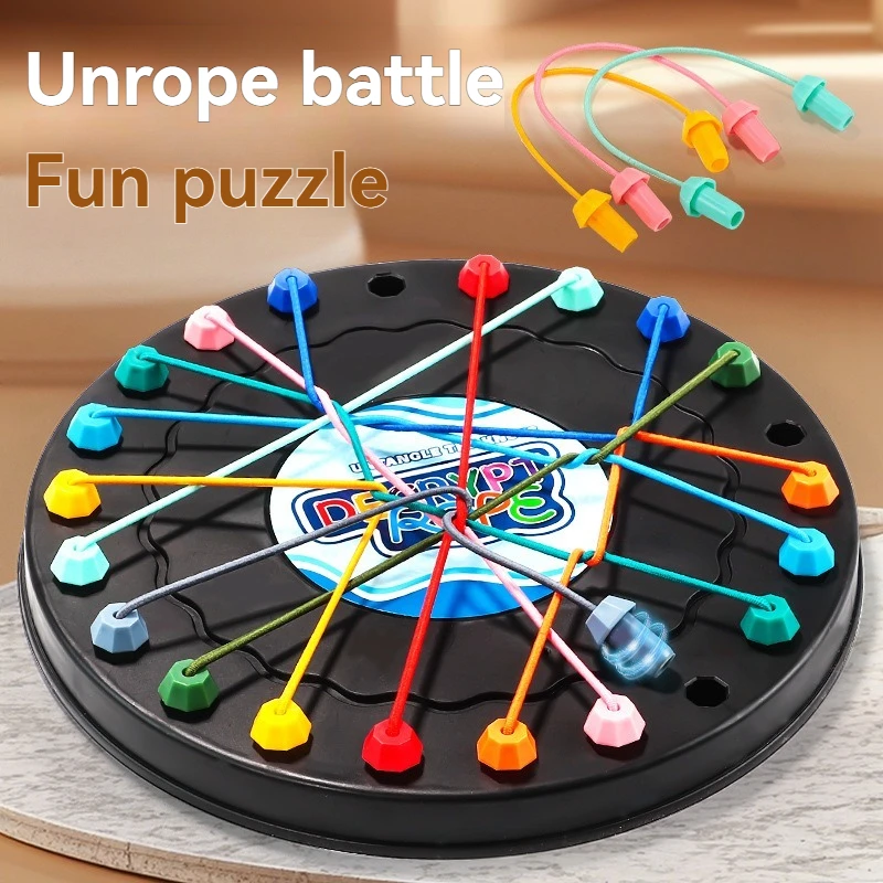 Board Game Kid Rope Knots Puzzle Color Line Twisted Connected Ropes Logic Thinking Parent Child Interactive Toy