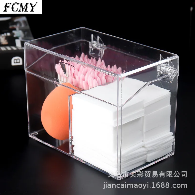 

Acrylic Cotton Swabs Storage Holder Box Portable Transparent Makeup Cotton Pad Cosmetic Container Jewelry Organizer Case