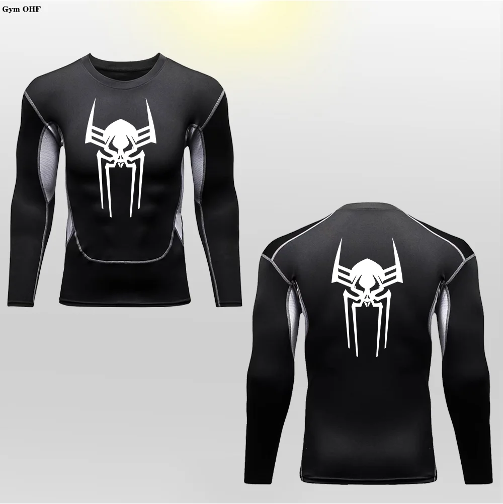 

Мужская компрессионная футболка для бега, фитнеса, облегающая Спортивная рубашка с длинным рукавом, тренировочные топы для бега, спортивная одежда для спортзала, футболки Рашгард