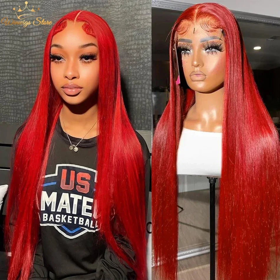 Red Beauty  Malaysian Remy Full Lace Wig 26 inches Malaysian Reddish Brown Water Wave 13x4 Lace Front Human  main image 3