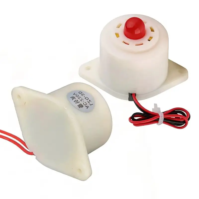 플래시 라이트가 있는 보안 시스템용 4Pcs LZQ-3D 고데시벨 전자 버저, 가청 및 시각 경보 12V 24V 220V