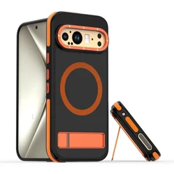 Magnetic Matte Shockproof Armor Phone Case with Magsafe Wireless Charging Compatibility for Pixel 9 Pro (Orange)