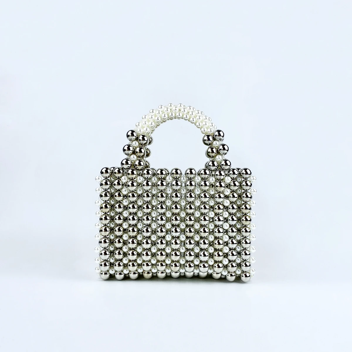 حقيبة يد صغيرة مربعة الشكل، مصممة يدويًا من الأكري...