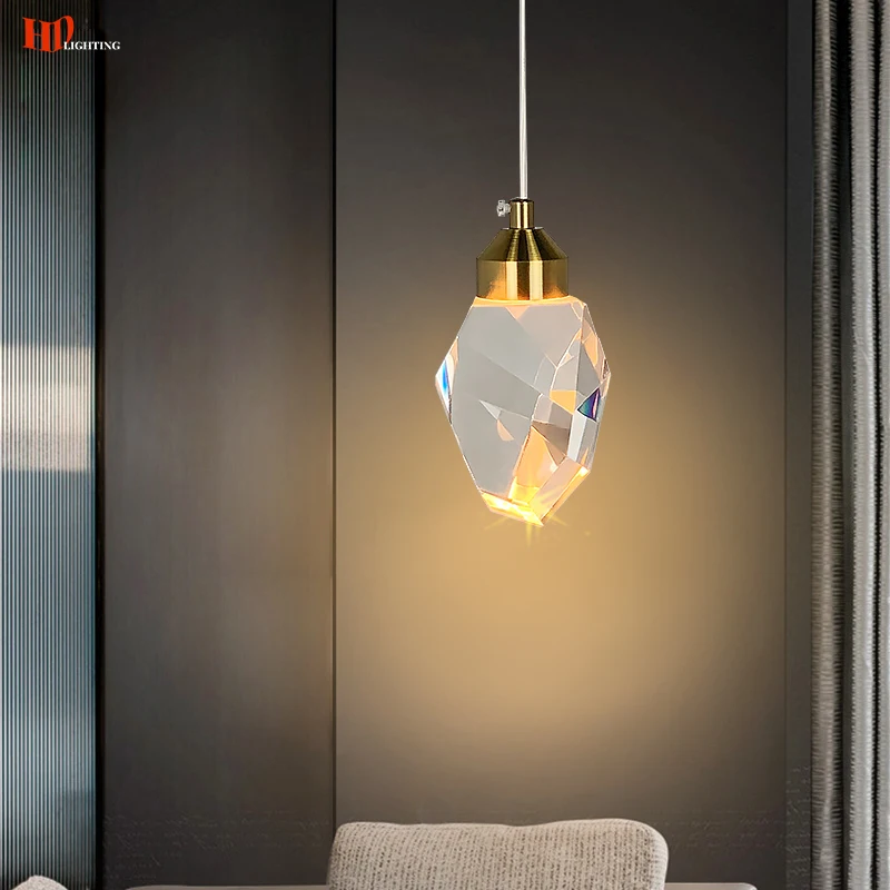 HD Luxury Pendant Lights For Dining Living Room Bedroom Bedside Kitchen Cafe Bar Indoor Decor LED Crystal Hanging Ceiling Lamps images - 6