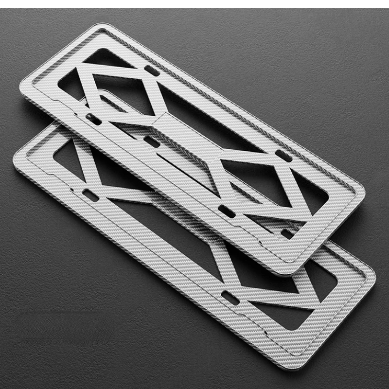 Plastic Carbon Fiber Pattern Car License Plate Frame Motorcycle License