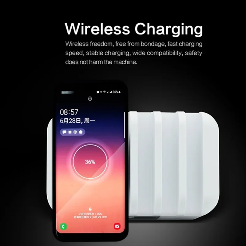 48W Universal Multi USB Fast Wireless Charger Station QC3.0 Usb LCD With Clock Portatil Carregador For iPhone 12 Xiaomi Samsung