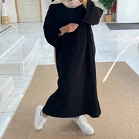 Abayas de luxe pour femmes musulmanes, caftan de Dubaï, caftan de Turquie, beige, café, marocain, robes d'hiver décontractées, 1 pièce 6