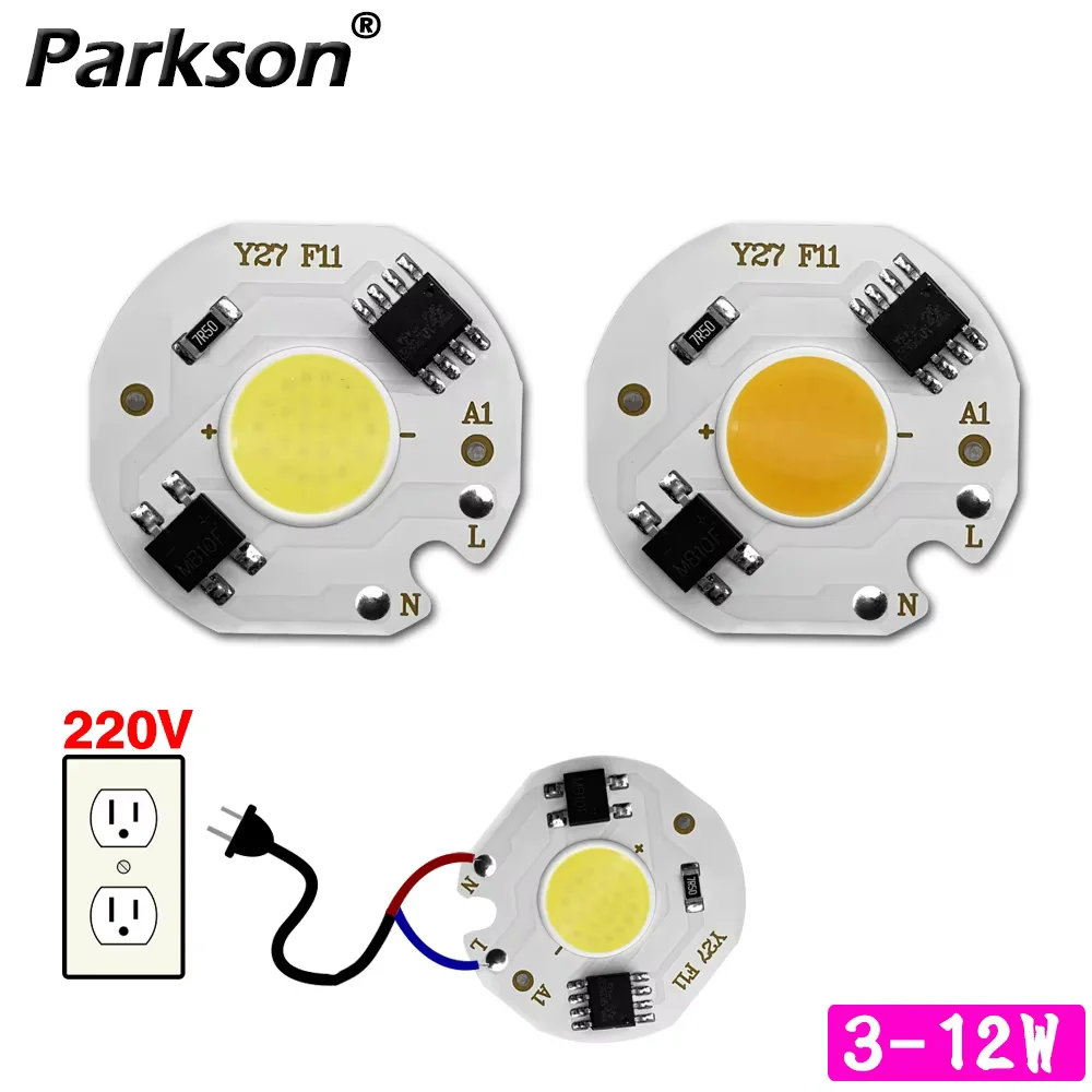 4PCS Y27 LED 칩 220V 12W 9W 7W 5W 3W COB 칩 LED 램프..