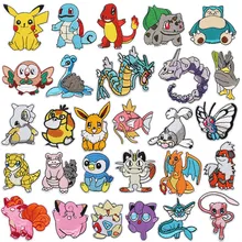 Pokemon Anime Patches on Clothes DIY Cartoon Embroidery Patch Sewing Thermal Stickers on Jackets Pants Bag Accessories Decor
