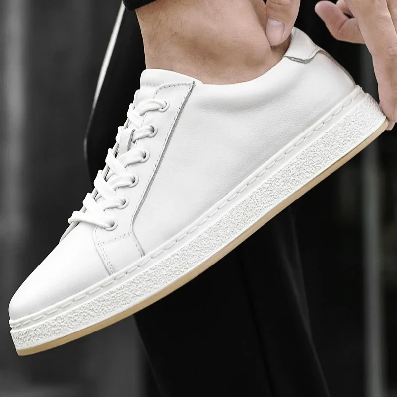 Chaussures de skate en cuir véritable – baskets casual homme_voghion.com