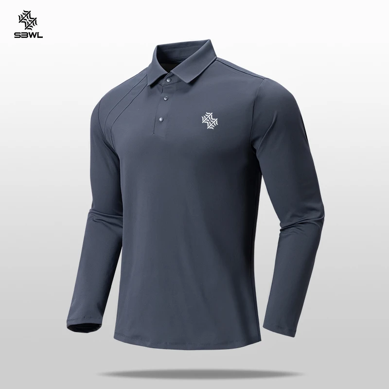 Golf Outdoor Sports Long Sleeve Stand Collar T-shirt Running Fitness Breathable Base Shirt Tops Autumn Winter