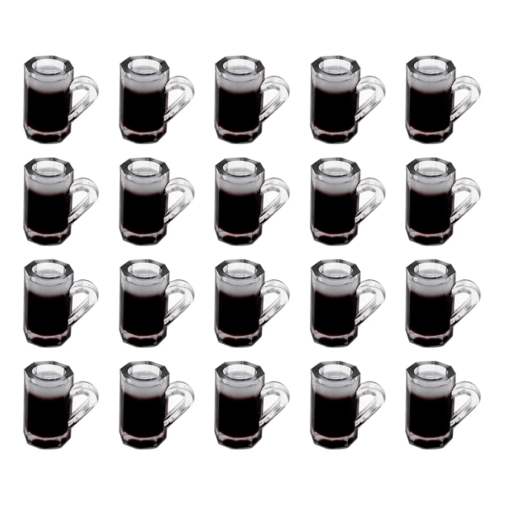 

20 Pcs Simulation Beer Mug Dollhouse Cups Miniature Drinking Mugs Model Ornaments Resin
