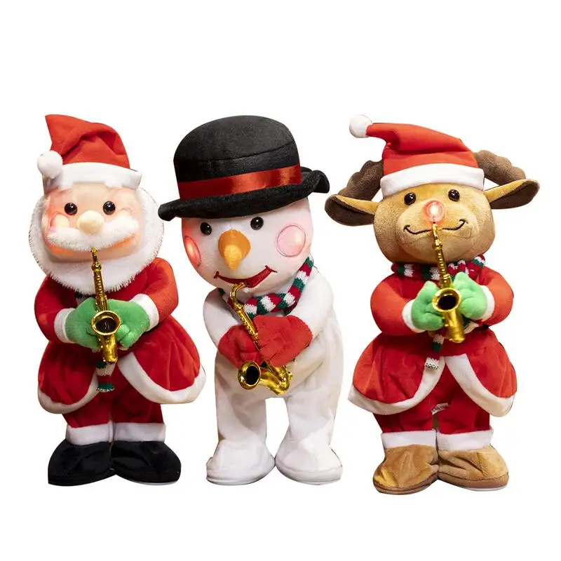 Electric Santa Claus Christmas Figurines Doll Decor Musical Dancing Christmas Santa Claus Toys Electric Dolls New Year Gifts