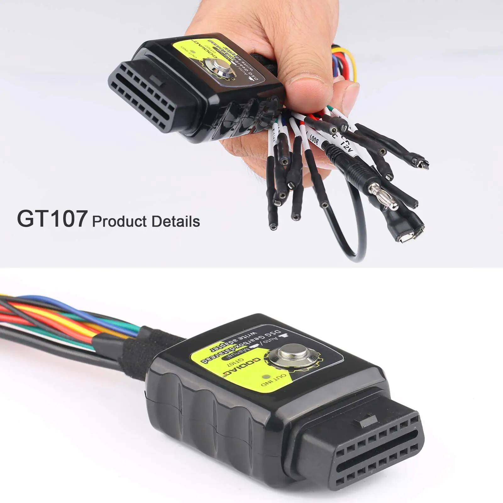 Godiag GT107 기어 박스 어댑터, PCMFlash 튜너 KESS DQ250/DQ200/VL381/VL300/DQ500 GT105 전체 프로토콜 OBD 점퍼 케이블