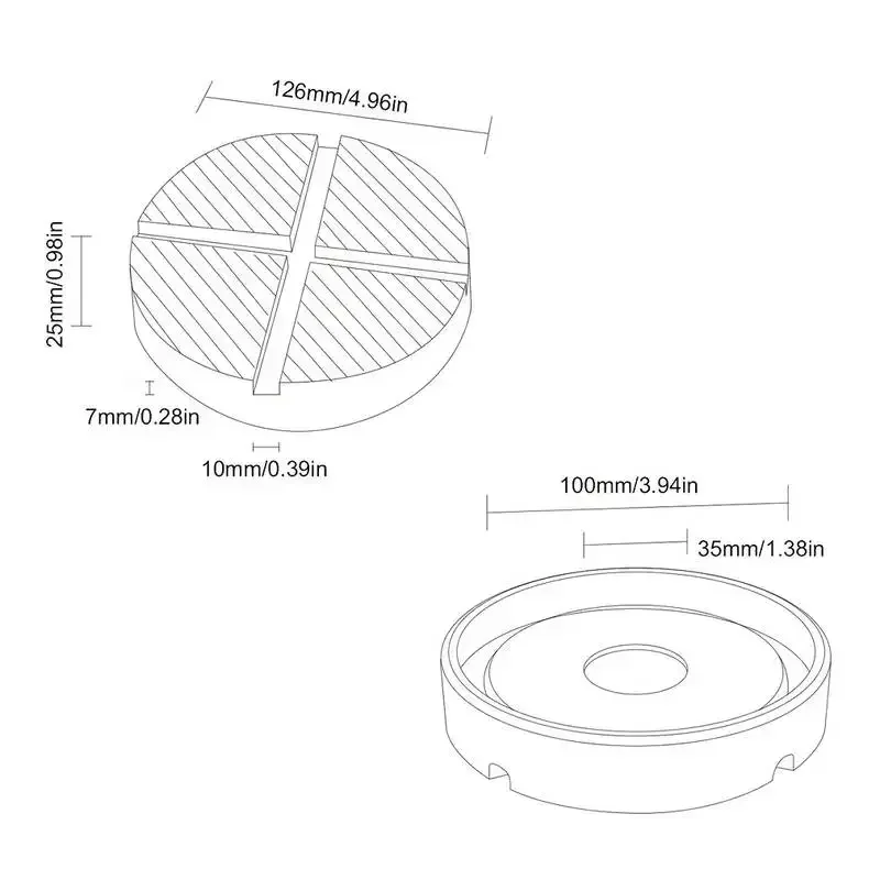 Universal Black Rubber Slotted Jack Stand Pads