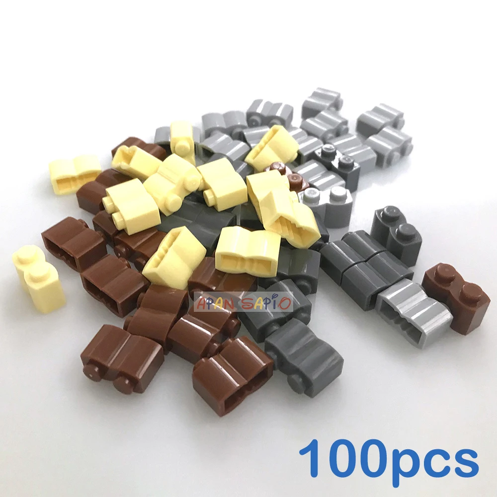 100pcs DIY Building Blocks Figures Wave Bricks 1x2 Dots Educational Creative Plastic Toys for Children Compatible With 30136