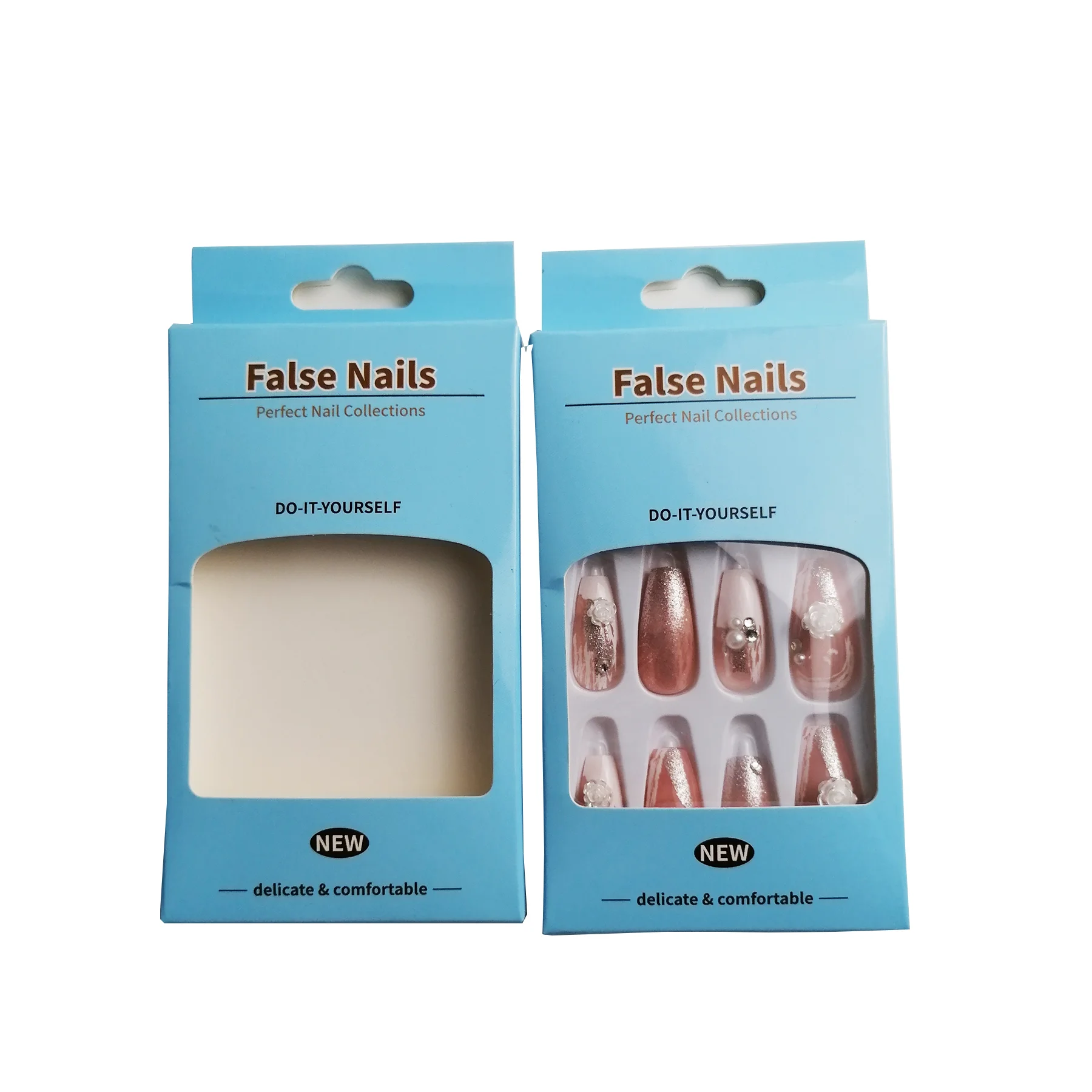 Wholesale Coffin False Nails Tip Box Empty Paper Package 5/30/50 Pieces Press On Nails Luxury Packaging Case Business in Bulk 5