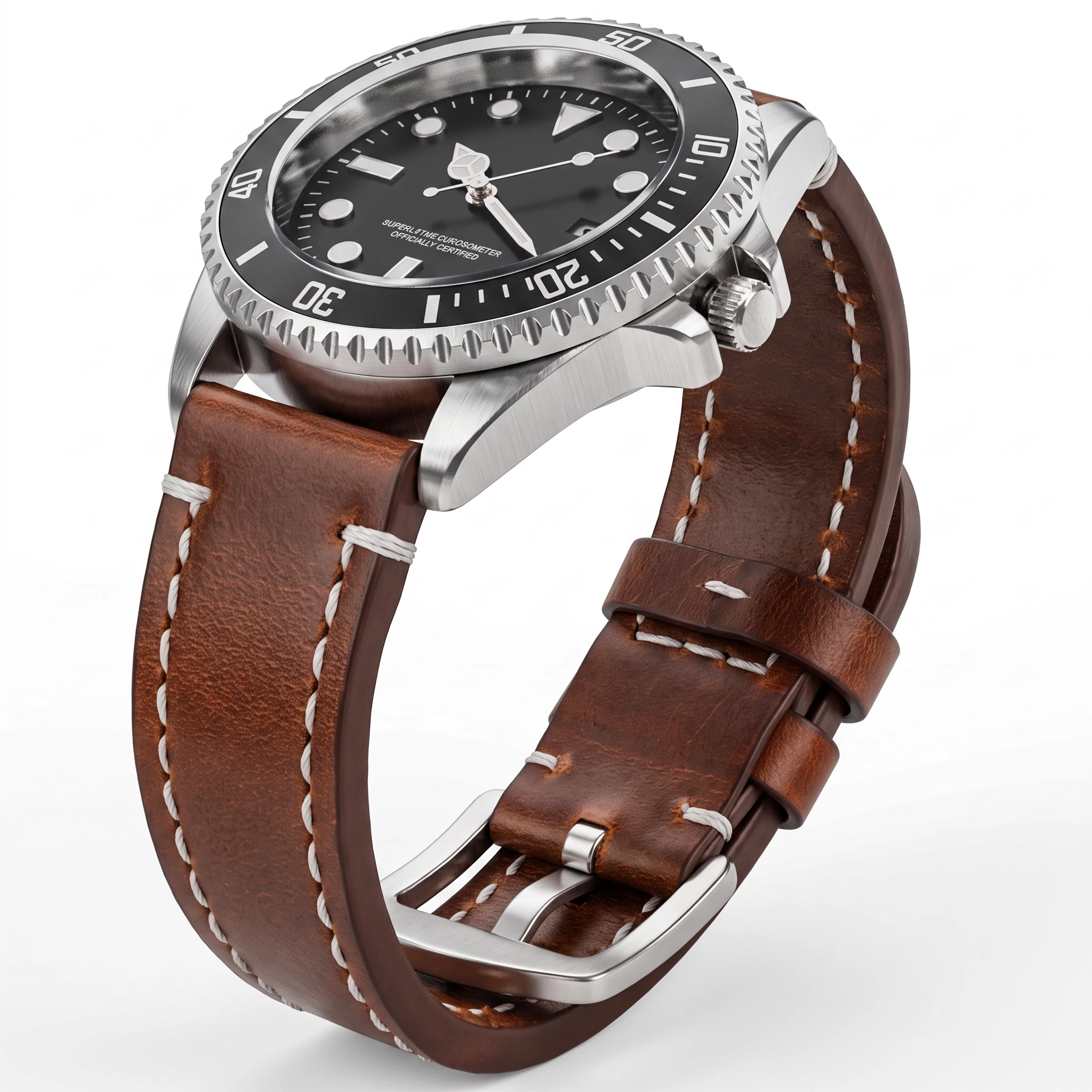Vintage Genuine Leather Watch Band with Quick Release - Handmade Oil Wax Discoloration Casual Strap