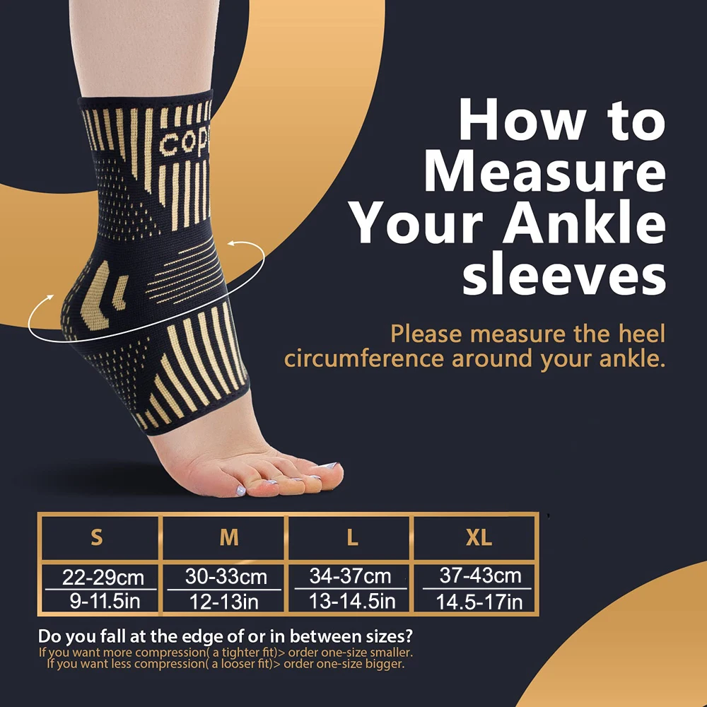 1 PC Copper Ankle Support Brace For Plantar Fasciitis Sprained Pain Relief Achilles Tendon