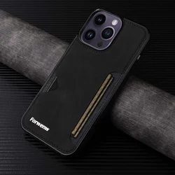 Vintage PU Leather Wallet Phone Case with Card Holder Feature - iPhone 11 Pro Max (Black)