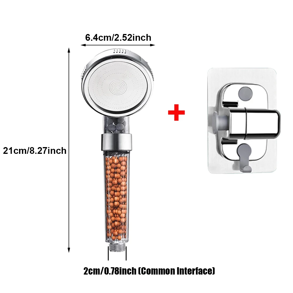 EcoFlow High-Pressure Water-Saving Handheld Showerhead with Mineral Filtration Beads