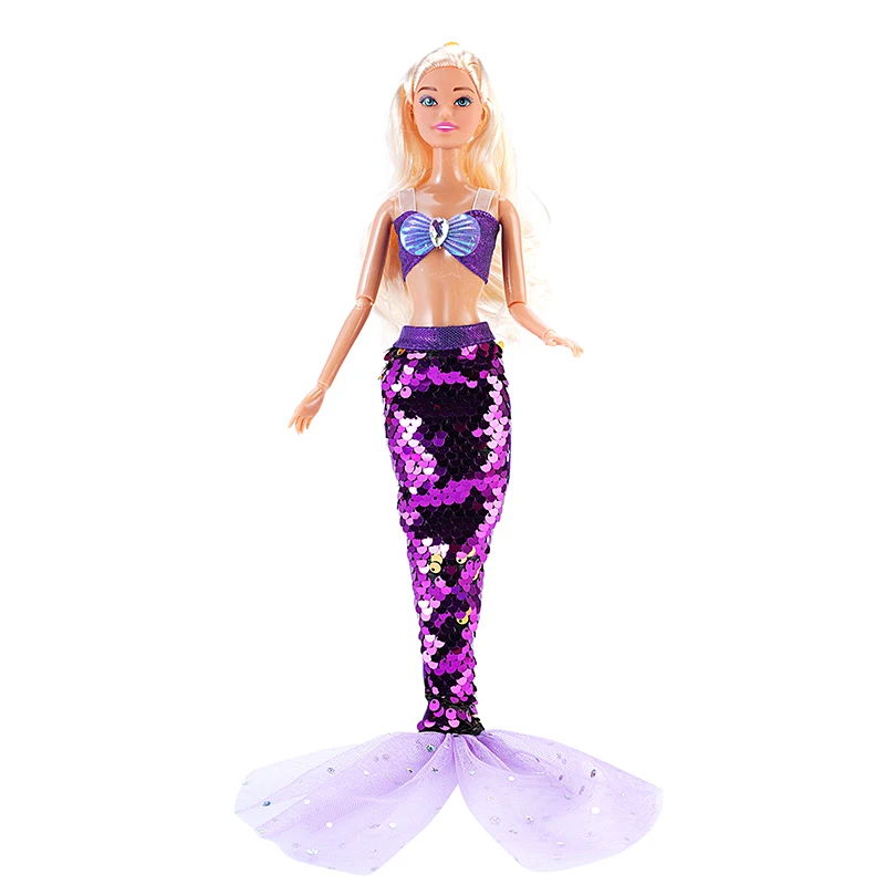 Toys Clothes For Barbie Doll Pink Mermaid Dress Pink Blue - AliExpress 26
