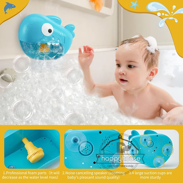 Giocattolo Da Bagno Per Bambini - Macchina Per Bolle Ricaricabile USB, Con Musica E Ventose - Foto 5
