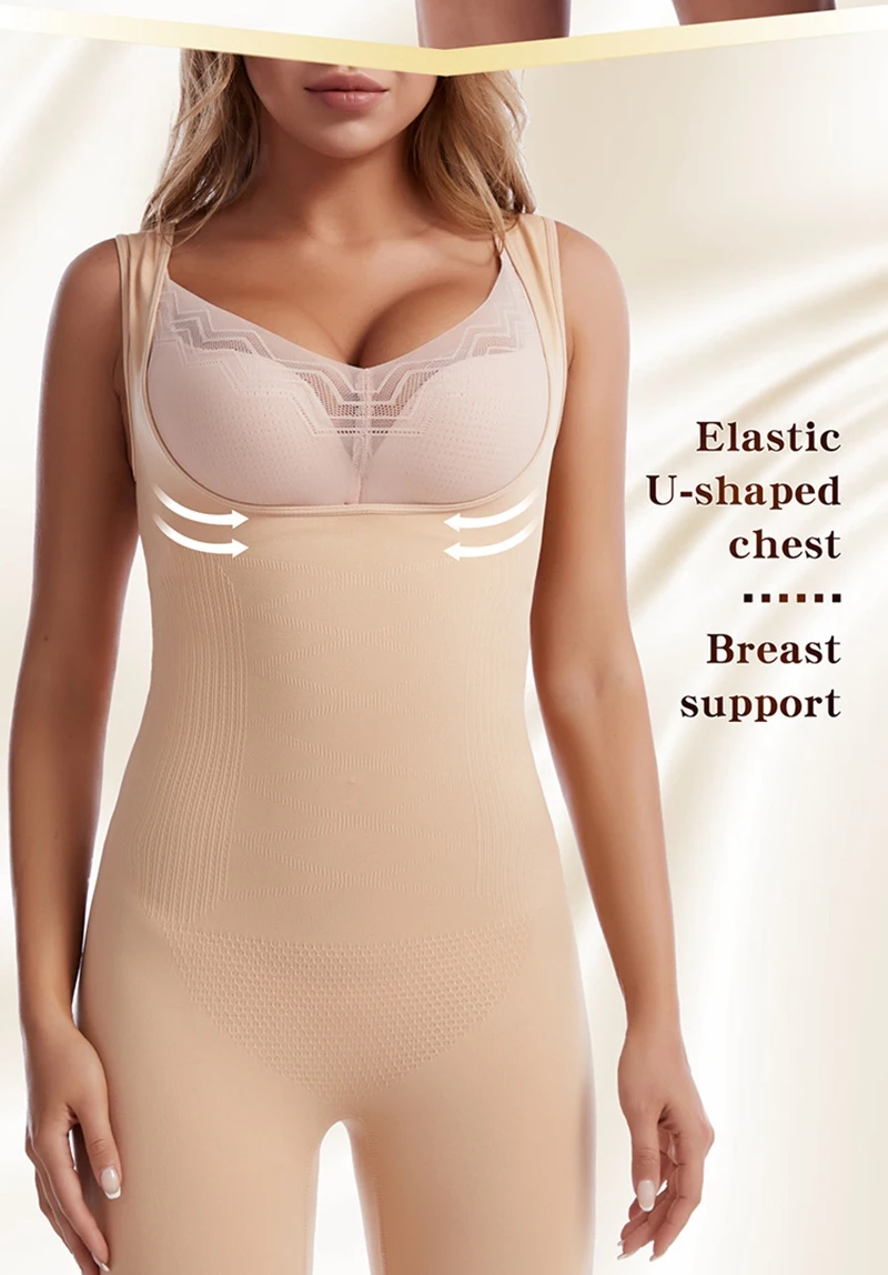 

Seamless Women Bodysuit Butt Lifter Shapewear Waist Trainer Body Shaper Strappy-Back Chest Enhancing Corrective Underwear Corset