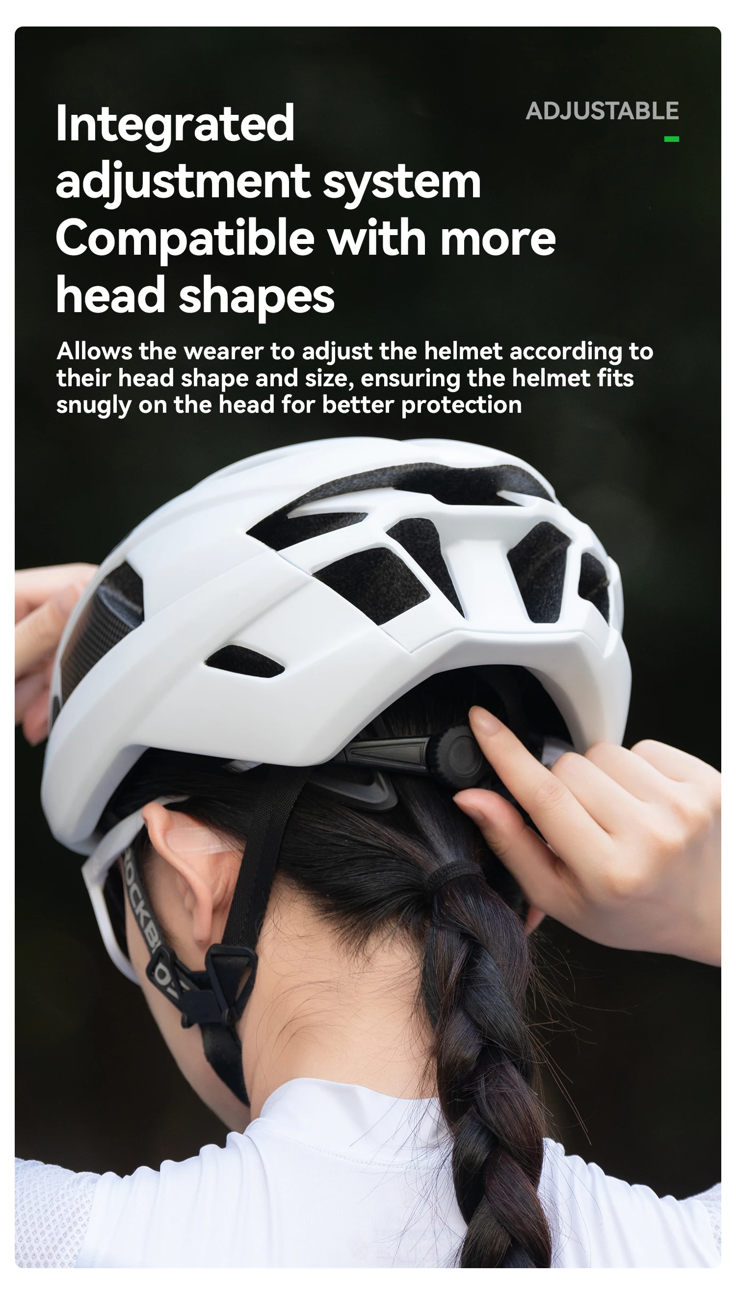 ROCKBROS Fahrradhelm aus Kohlefaser-Verbund, sicherer Fahrradhelm für Herren und Damen, integral geformter, schäumender Fahrradhelm mit hoher Dichte – Detail 15