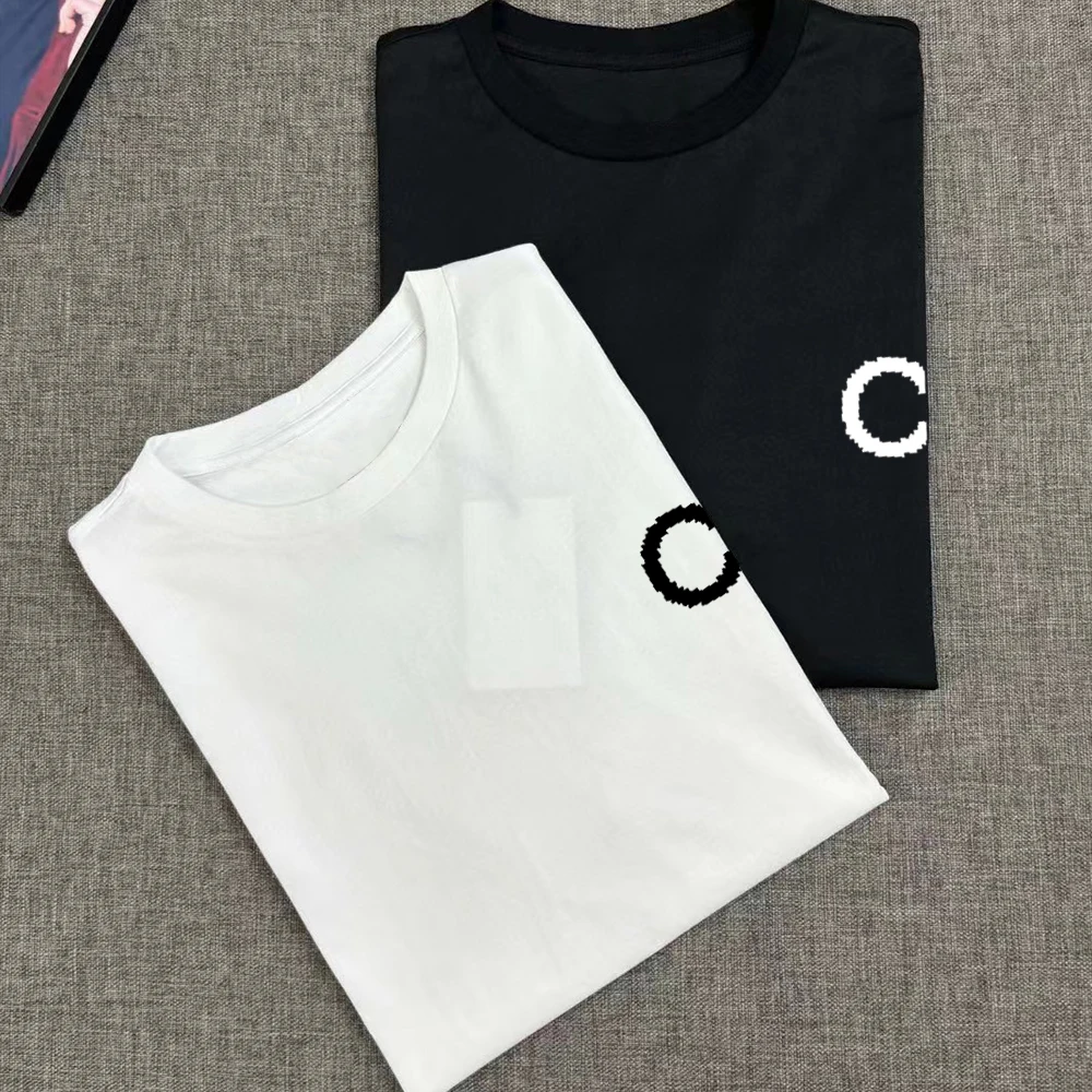 luxury brand t-shirt for men paris women's t-shirt white And Black Loose fashion plus size clothes