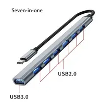 2026 new model USB C Hub USB Hub 3.0, Aluminum 7 in 1 USB Extender|USB Splitter with 1 X USB 3.0, 4 X USB 2.0 and 2 X USB C Port - Image 5