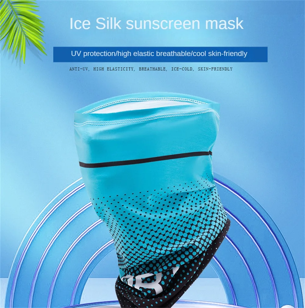 1/2 stücke Eis Seide Radfahren Gesicht Maske Sonnencreme Schweiß Absorption Wandern Camp Jagd Neck Tube Schal Bandana Motorrad Magie schal – Detail 4