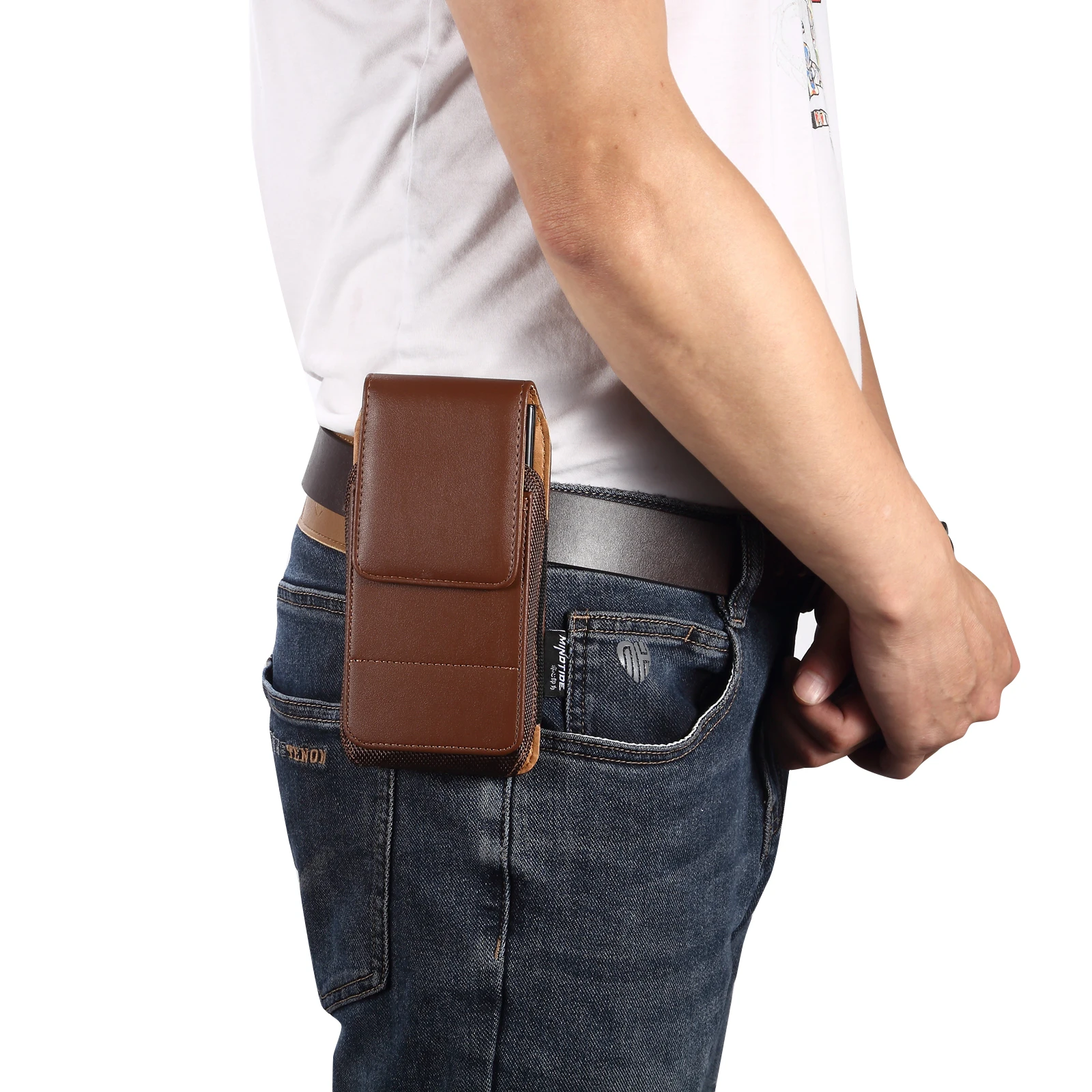 Kuh Leder Telefon Gürtel Clip Fall Taille Tasche Für Samsung Galaxy S25 S24 Ultra S23 S22 plus S21 FE A16 A15 A25 A55 5G Holster Beutel – Detail 4