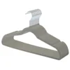 Slim Velvet, Non-Slip Suit Clothes Hangers Coat Hanger, Beige Silver Hook 4