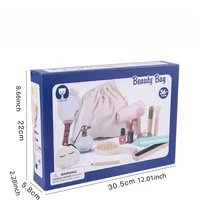Wooden simulation makeup, playing house, children's toys, hair dryer, cosmetics, princess dressing, girl's birthday 4