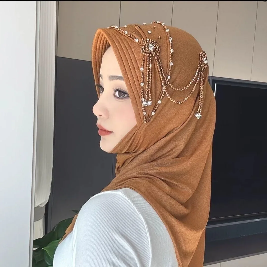 Hijab Muslim Women Shawl Headscarf Freeshipping Luxury Tassels Scarf Malaysia Prayer Kufi Islam Saudi Arabia Fashion New 05208