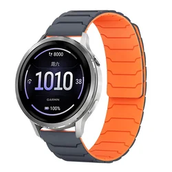 18mm Silicone Magnetic Strap - Sleek and Versatile Wristband Accessory - 18mm watch strap (Grey orange)
