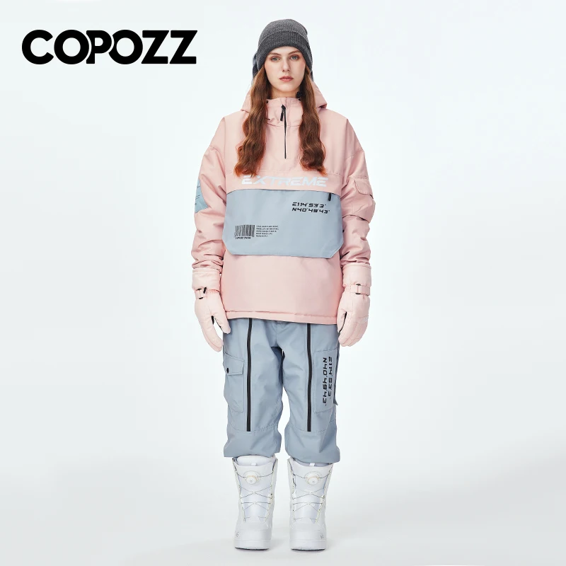 COPOZZ-Veste de ski chaude et imperméable pour homme et femme, pantalon coupe-vent d'extérieur, manteau de neige, 506