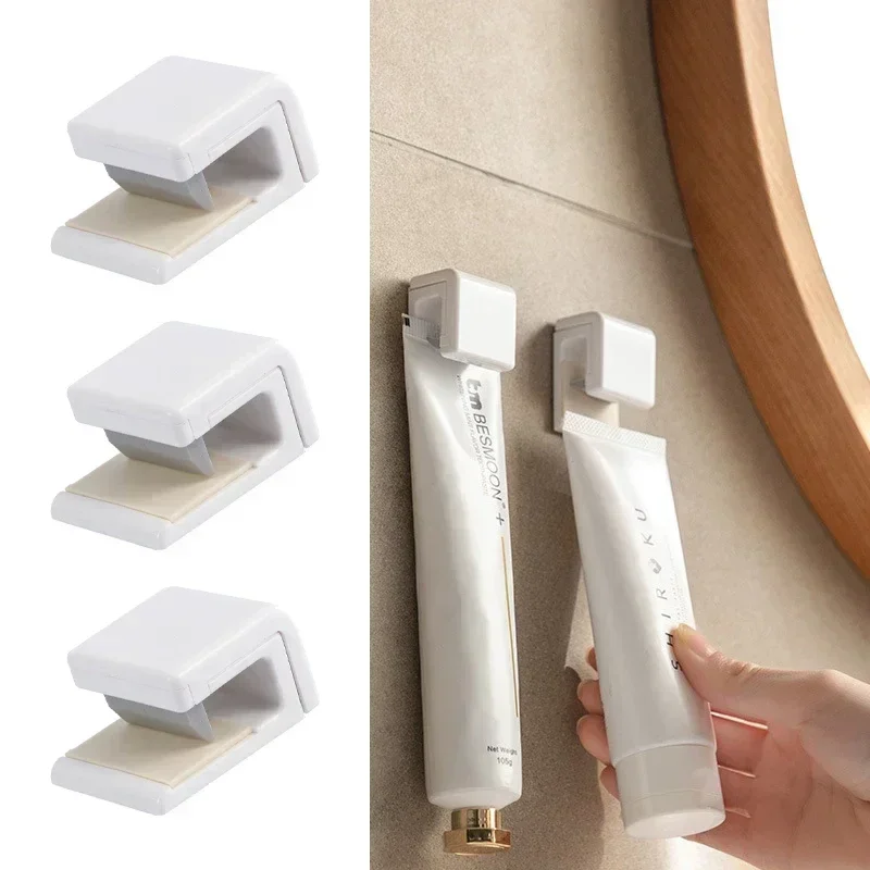

Facial Cleanser Clip Wall Mount Self Adhesive Organizer Toothpaste Hanging Holder Clip Home Storage Kit Bathroom Accessories