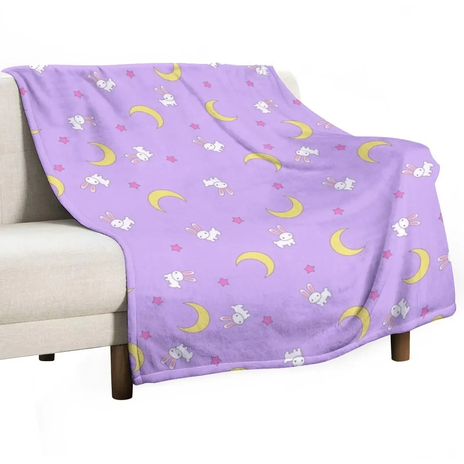 

Usagi Throw Blanket Fluffy Softs Luxury Throw Plaid on the sofa Polar Blankets