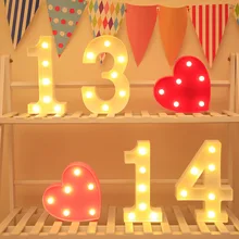 

Creative Luminous 0-9 Digital Number Letter Light AA Battery Powered Lamp Night Light for Christmas Wedding Birthday Party Decor