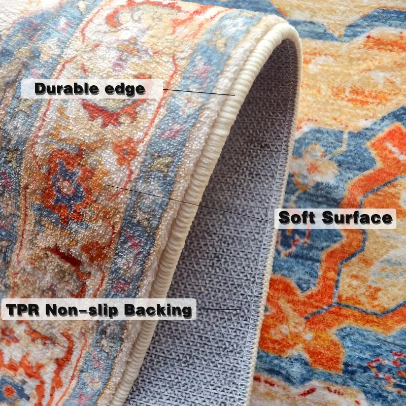 VIKAMA Bohemian Ethnic Style Floor Cushion Living Room Sofa Coffee Table Bedroom Bedside Rug Soft Home Decoration Summer