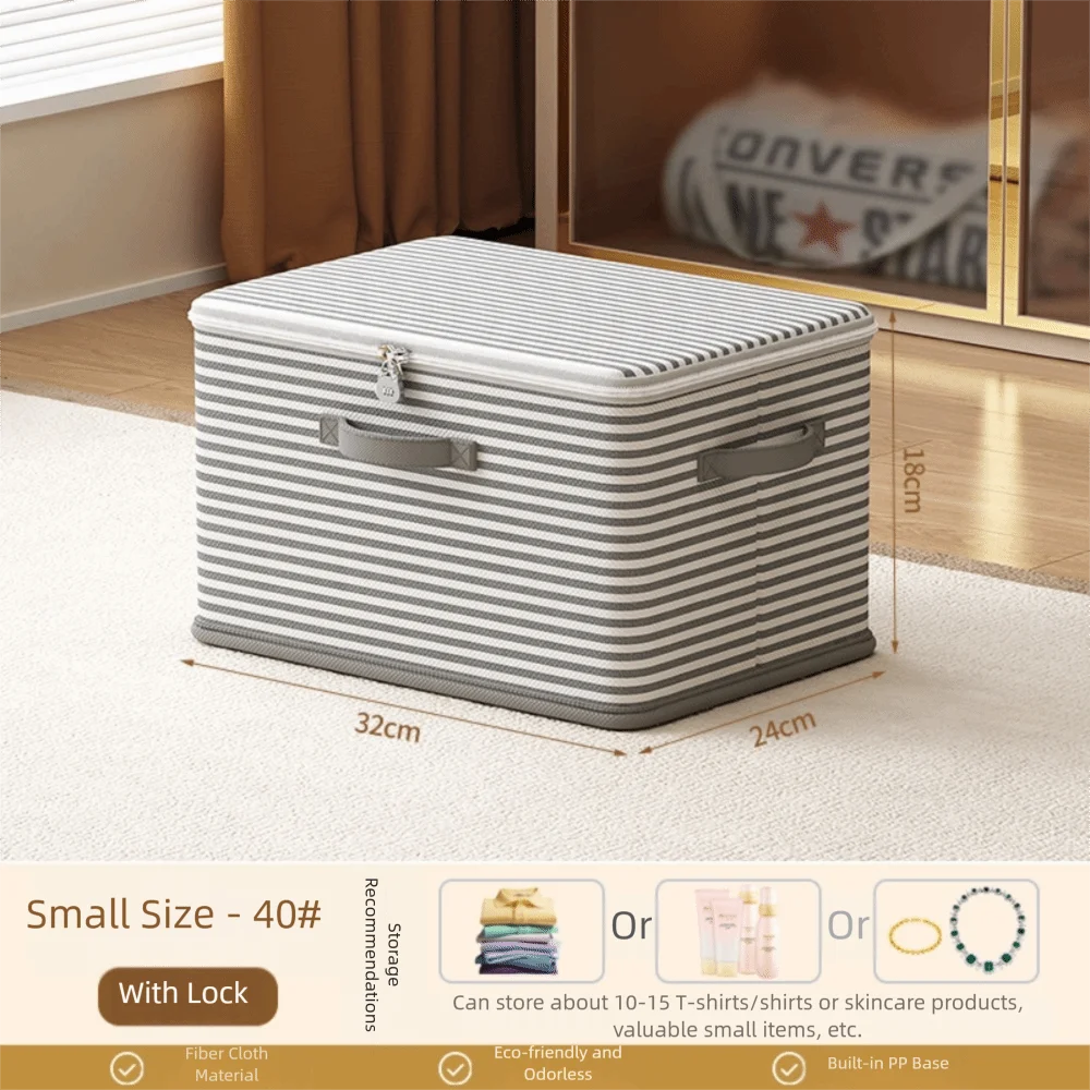 Spacious Foldable Storage Box with Secure Lock and Dust-Proof Design