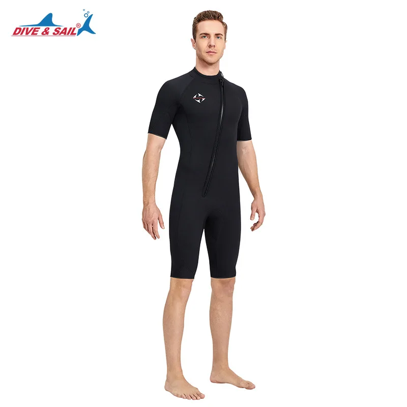 3mm Wetsuit Men Neoprene One Piece Short Sleeve Wetsuit Surf Suit Scuba Diving Snorkeling Suit Swimsuit Water Sportswear