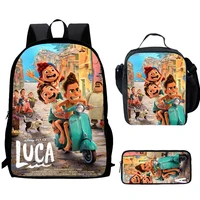 Luca Alberto Sea Monster Child School Backpack With Thermal Cooler Lunch Box Pencil Bags School Bags for Boys Girls Best Gift 2