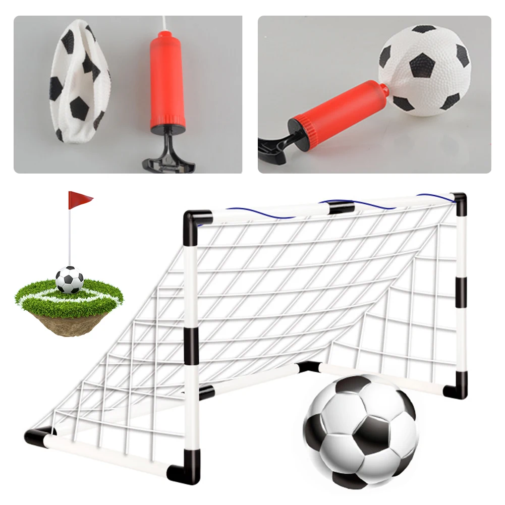 Mini Football Goal With Pump & Ball Football Goal Net Weather Resistant Foldable Soccer Goal Post Football Sport Accessories 축구공